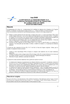 La LXX et le Tg d'Esaie, Modeles d'Interpretation et de Traduction