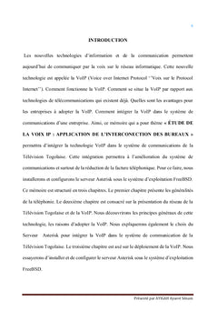 Etude de la voix sur IP: application A l'interconnexion des bureaux