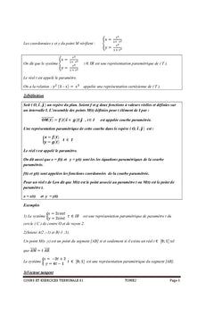 Cours et exercices TS1 Tome 2 Géométrie