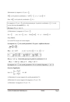 Cours et exercices TS1 Tome 2 Géométrie