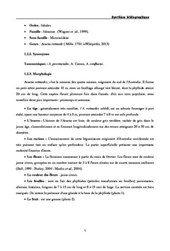 Adaptation de l'Acacia retinodes aux hautes temperatures