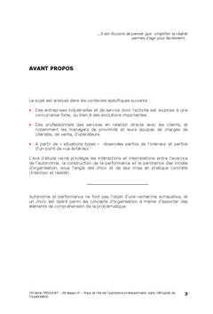 L'influence de l'organisation sur l'autonomie professionnelle