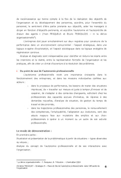 L'influence de l'organisation sur l'autonomie professionnelle