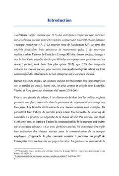 L'intégration des réseaux sociaux dans une politique de recrutement