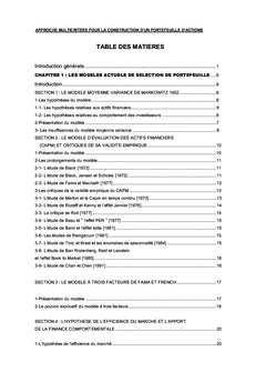 Approche multicritère pour la construction d'un portefeuille d'action