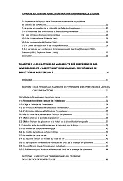 Approche multicritère pour la construction d'un portefeuille d'action