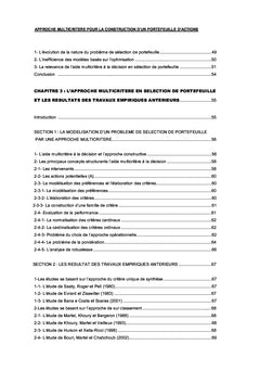 Approche multicritère pour la construction d'un portefeuille d'action