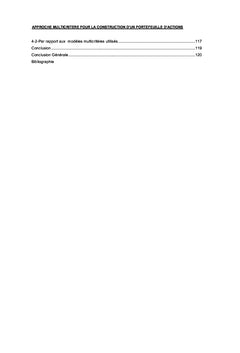 Approche multicritère pour la construction d'un portefeuille d'action