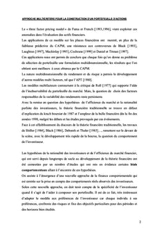 Approche multicritère pour la construction d'un portefeuille d'action