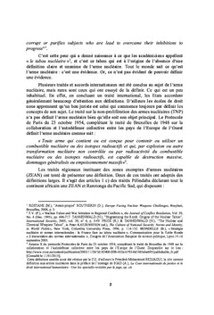 L'arme nucleaire dans la jurisprudence internationale
