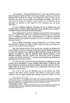 L'arme nucleaire dans la jurisprudence internationale