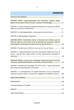 L'approvisionnement de la restauration collective en circuits courts