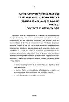 L'approvisionnement de la restauration collective en circuits courts