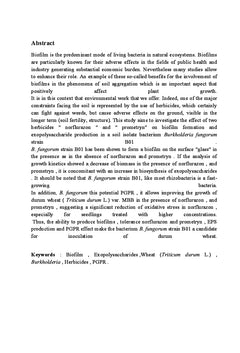 Effets de deux herbicides sur une souche de Burkholderia fungorum