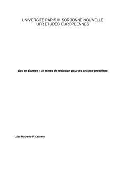 Exil en Europe : un temps de réflexion pour les artistes brésiliens