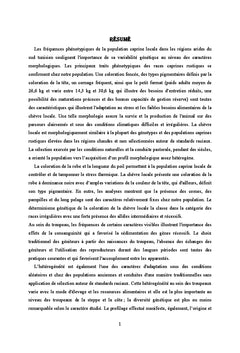 Diversité génétique de la chèvre locale dans le sud Tunisien