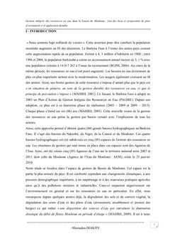 La Gestion Integree des Ressources en eau dans le Bassin du Mouhoun