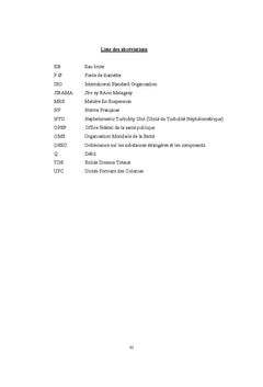 Evaluation de la qualite d'une eau de source