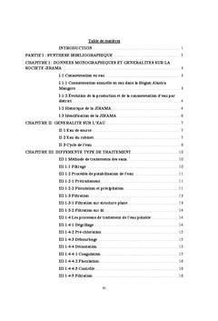 Evaluation de la qualite d'une eau de source