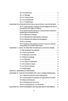 Evaluation de la qualite d'une eau de source