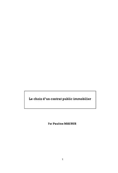 Le choix d'un contrat public immobilier