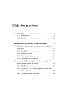 Elaboration d'un entrepôt de données dédié au domaine de la santé