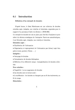 Elaboration d'un entrepôt de données dédié au domaine de la santé