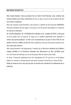 Etude d'un ouvrage de franchissement: cas du fleuve Nazinon