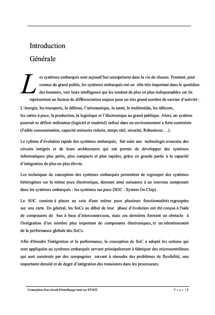 Conception d'un circuit d'interfaçage basé sur STM32