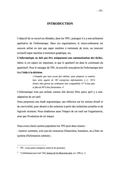 Elements d'ergonomie pour l'aide A la conception du SI dans la TPe