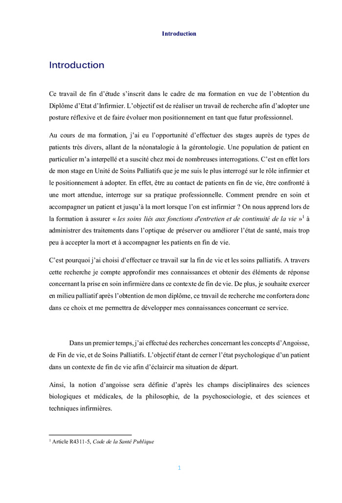L'angoisse des patients en fin de vie en soins palliatifs