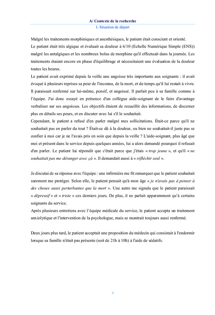 L'angoisse des patients en fin de vie en soins palliatifs