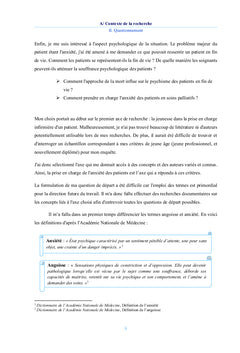 L'angoisse des patients en fin de vie en soins palliatifs