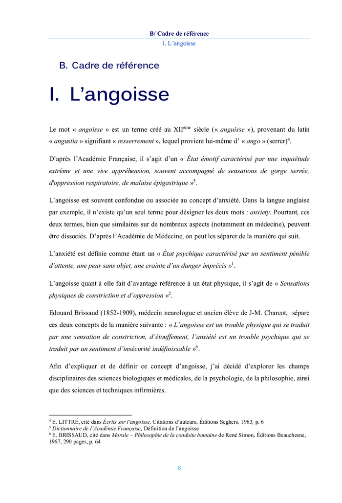 L'angoisse des patients en fin de vie en soins palliatifs