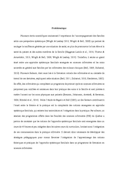 L'apprentissage de l'approche systémique familiale