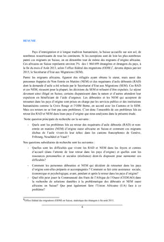 Problematique du retour des requerants d'asile deboutes