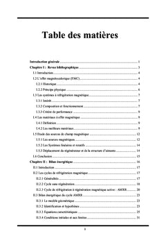 Etude et dimensionnement d'un système de réfrigération magnétique