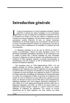Etude et dimensionnement d'un système de réfrigération magnétique