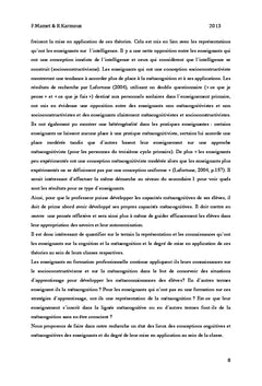 Les croyances et pratiques chez les enseignants