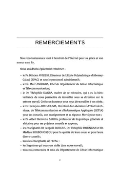 Réalisation d'un système de synthèse vocale de la langue Fon