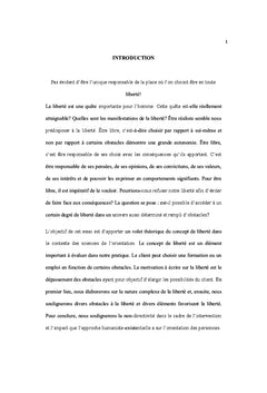 La liberté: un choix volontaire et responsable