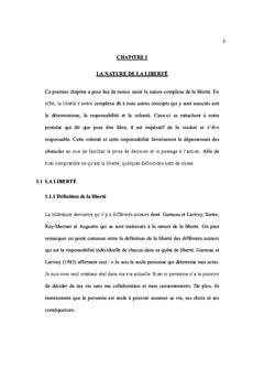 La liberté: un choix volontaire et responsable