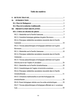 Etude phytochimique de plantes de Madagascar