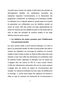 Les PPP en tourisme: quels enjeux pour la durabilité
