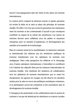 Les PPP en tourisme: quels enjeux pour la durabilité