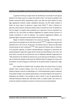Statut nutritionnel et biologique des Glaucomateux A angle ouvert