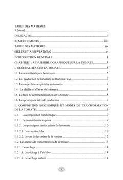 Effets des transformations sur le lycopene des tomates du Burkina Faso