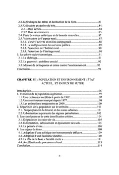 Population, santé et environnement en Algérie