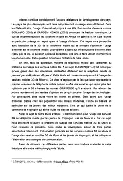 Communication pour l'usage des services 3G de la téléphonie mobile