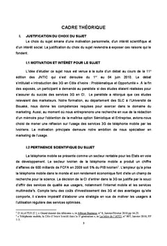 Communication pour l'usage des services 3G de la téléphonie mobile